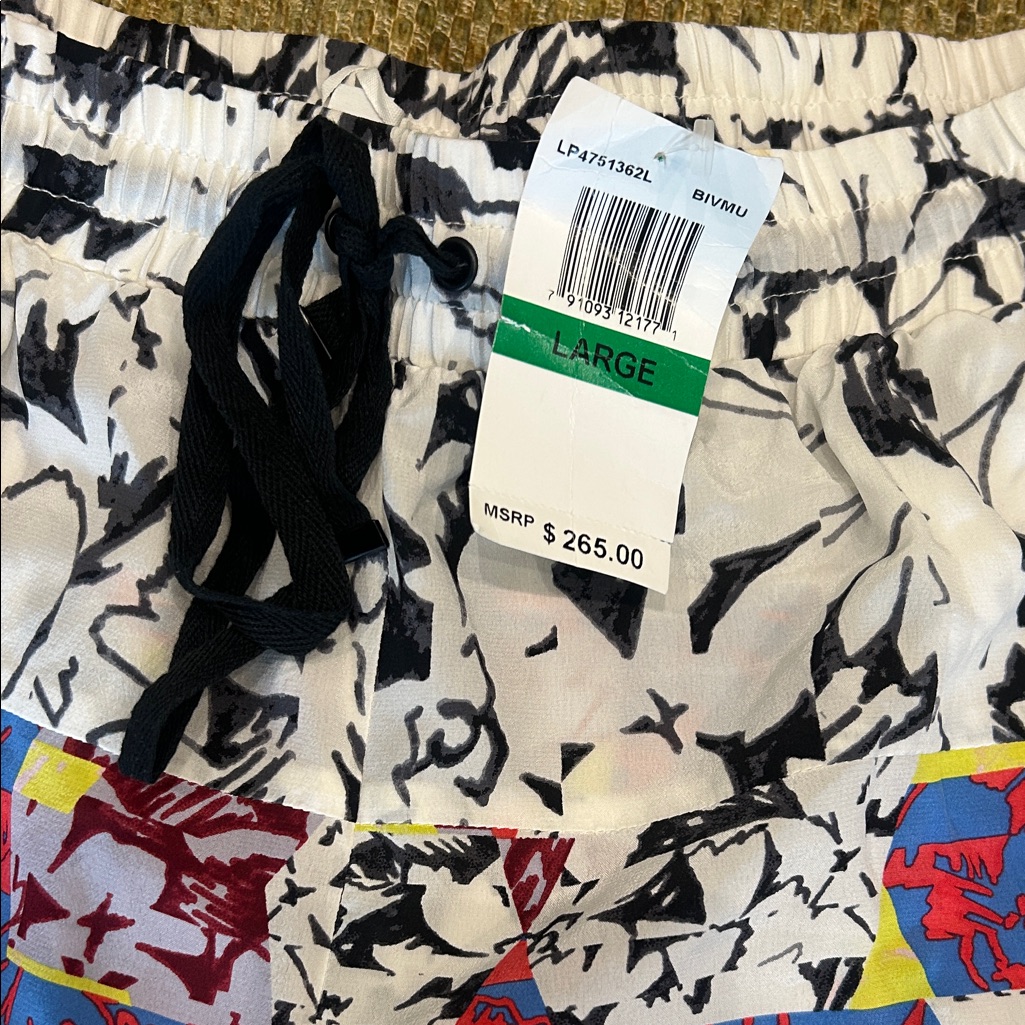 Elizabeth & James Silk Print Drawstring Shorts-L